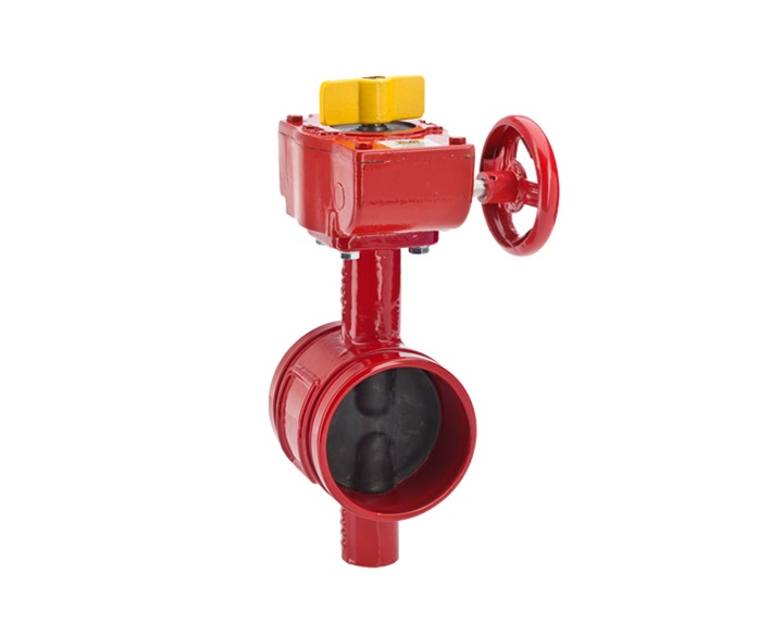 AVK series 815 centric butterfly valves with rubber lined disc and grooved ends
